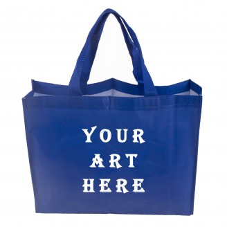 15.8" W x 13" H x 4" D Nylon Handle Laminated Tote Bag